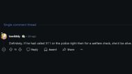 The comment on Unsolved Mysteries' Reddit post (image via Reddit)
